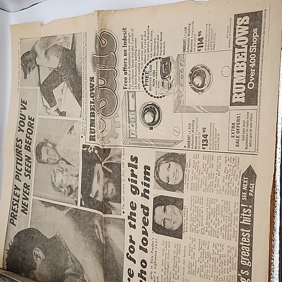 Vintage The Sun Elvis Presley Tribute Insert 1978 Made in England - Picture 5 of 8